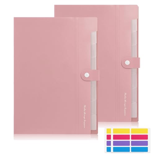 KONVINIT Dokumentenmappe mit fächern a4,Fächermappe Kunststoff Document Organizer Mappen Ordnersystem Schul Organizer Mappe Büro Organizer schulsachen aesthetic,rosa 2 Stücke KONVINIT Dokumentenmappe mit fächern a4,Fächermappe Kunststoff Document Organizer Mappen Ordnersystem Schul Organizer Mappe Büro Organizer schulsachen aesthetic,rosa 2 Stücke von KONVINIT