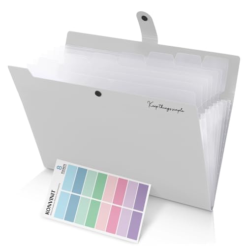 KONVINIT Fächermappe,Dokumentenmappe A4 PP Erweitern Aktenmappe mit 7 Fächern Mappen Ordnersystem,Büromaterial/Schulmaterialfür Büro/Schule/zu Hause,grau KONVINIT Fächermappe,Dokumentenmappe A4 PP Erweitern Aktenmappe mit 7 Fächern Mappen Ordnersystem,Büromaterial/Schulmaterialfür Büro/Schule/zu Hause,grau von KONVINIT