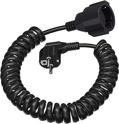 Spiralkabel Verlängerungskabel 0,6m bis 2m Max, Protective Contact Schuko Verlängerungskabel Schutzkontakt-Spiralverlängerung IP20 Spiral-Kabel mit Schutzkontaktwickelstecker und Schutzkontaktkupplung Spiralkabel Verlängerungskabel 0,6m bis 2m Max, Protective Contact Schuko Verlängerungskabel Schutzkontakt-Spiralverlängerung IP20 Spiral-Kabel mit Schutzkontaktwickelstecker und Schutzkontaktkupplung von KONYEN