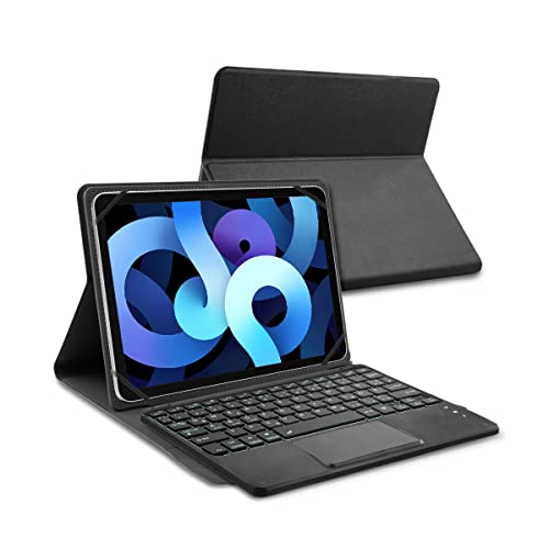 KOOCHUWAH Bluetooth Tastatur Universal Tragbare 7-Farben-Wieder beleuchtete wiederaufladbare Tastatur mit Touchpad für Android/Windows/PC/Tablet/Mac/Smartphone (Tastatur mit Hülle) von KOOCHUWAH