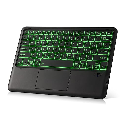 KOOCHUWAH Bluetooth-Tastatur mit Touchpad 11 Farben, Hintergrundbeleuchtung, italienisches Layout, Bluetooth 3.0, wiederaufladbar, 650 mAh, kompatibel mit Windows/Android/iOS (Tastatur ohne von KOOCHUWAH