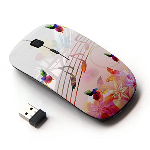 KOOLmouse [ Optische 2.4G kabellos Maus ] [ Music Notes Pink Flowers Butterflies Nature ] von KOOLmouse