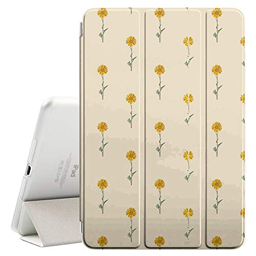 Kompatibel mit Apple iPad 24,6 cm (9,7 Zoll) (2017 & 2018) – Leder Smart Cover + Hard Back Case mit Sleep/Wake-Funktion (Polygonale Sonnenblumen) von KOOLmouse