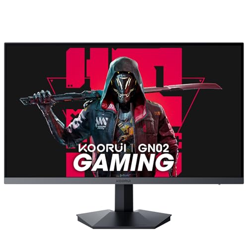 KOORUI 27 Zoll 144Hz Gaming Monitor, 2K 1440p QHD IPS HDR Gaming Computer Monitor, FreeSync 1ms Extrem geringe Bewegungsunschärfe, Ultraschlanker Rahmen VESA montierbar, DP/2HDMI, Neigungs-/Höhen-/Schwenkverstellbar, SCHWARZ von KOORUI