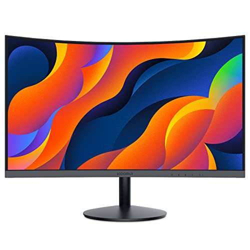 KOORUI Curved Monitor - 24 Zoll FHD Curved Computer Monitor, VA-Panel, 60Hz, Krümmung 1800R, Neigungsverstellung, Augenpflege, HDMI, VGA Gaming Monitor, Schwarz 24N5C von KOORUI