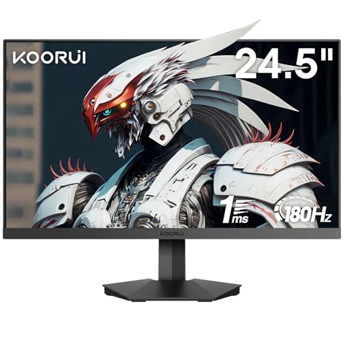 KOORUI Gaming Monitor 24.5 Zoll, Full HD Rahmenlos Bildschirm Adpitive Sync (1ms, VA-Panel, Eye-Care, 1920 x 1080, HDMI 144Hz, DisplayPort 180Hz, VESA 75x75) von KOORUI