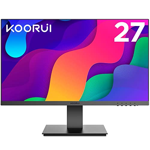 KOORUI Monitor 27 Zoll, Full HD Rahmenlos Bildschirm 16:9 IPS-Panel (75Hz, 5ms, Eye-Care, 1920 x 1080, HDMI, VGA, VESA 75x75) von KOORUI