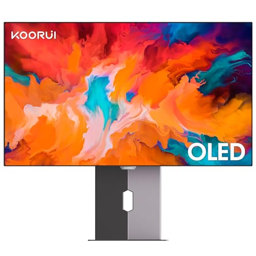 KOORUI Monitor 27 Zoll, OLED PC Bildschirm QHD(2560 * 1440), 1ms, 240Hz, 2X HDMI 2.0 & DisplayPort 1.4 & Type-C, Adpitive Sync, HDR10, Höhenverstellbar, VESA 100 * 100mm von KOORUI