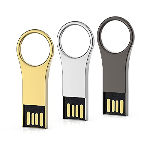 KOOTION 32GB USB Stick 3 Stück USB 2.0 Speicherstick Metall Wasserfest Schlüsselanhänger 32 GB USB Flash Drive Bunt 3 gemischte Farben Memory Sticks (Set 3 STK 32G) von KOOTION