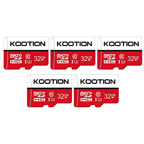 KOOTION Micro SD Karte 32GB Class 10 5er Pack Speicherkarte SD MicroSDHC Mini SD Karte 32G Memory Cards Bunt (UHS-I A1 U1) SD Karten Bundle MicroSD Card 5 Stück für Kameras Handy Tablet Android von KOOTION