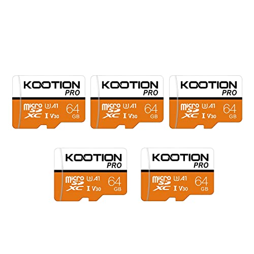 KOOTION Micro SD Karte 64 GB 5 Stück U3 Speicherkarte MicroSDXC Card Mini SD Karte U3 UHS-I Memory Karte(A1 V30 4K) Micro SD Card 64G Speicher SD Karte Memory Card von KOOTION