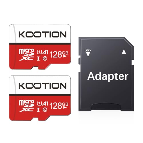 KOOTION Micro SD Karten 128GB 2 Stück Speicherkarte U1 Class 10 Mini SD Karte 128G 2er Pack MicroSDXC Cards Memory Karte 2 STK(A1 UHS-I 4K) MicroSD Card für Kameras Handy Tablets Android Smartphones von KOOTION