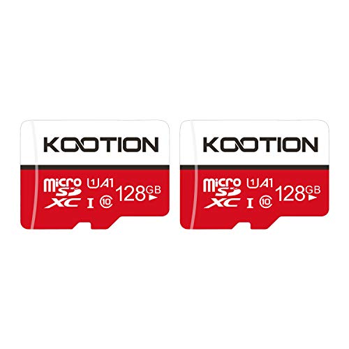 KOOTION Micro SD Karten 128GB 2 Stück Speicherkarte U1 Class 10 Mini SD Karte 128G 2er Pack MicroSDXC Cards Memory Karte 2 STK(A1 UHS-I 4K) MicroSD Card für Kameras Handy Tablets Android Smartphones von KOOTION
