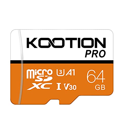 Kootion 64GB Micro SD Karte Speicherkarte MicroSDXC Card Mini SD Karte U3 UHS-I Memory Karte(A1 V30 4K) Micro SD Card 64G Speicher SD Karte Memory Card für Kameras Handy Tablets Android Smartphones von KOOTION