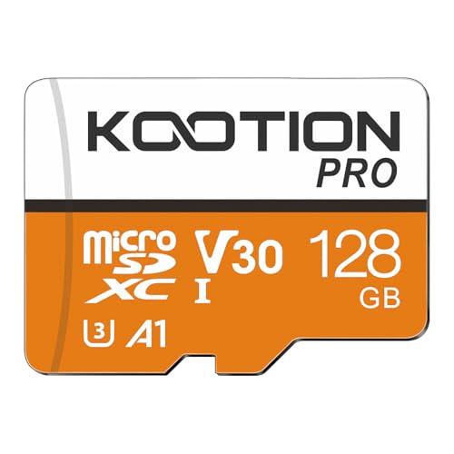 Kootion Micro SD Karte 128GB UHS-I Speicherkarte MicroSDXC Mini SD Karte 128G Memory Karte Speicher SD Karte(A1 V30 U3 4K) MicroSD Card Memory Card für Kameras Handy Tablets Android Smartphones von KOOTION