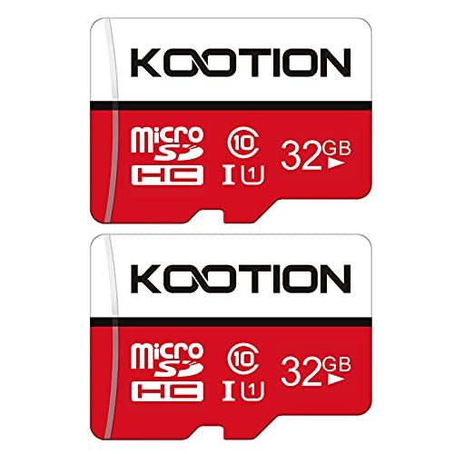 Kootion Micro SD Karte 32GB Speicherkarte MicroSDHC Class 10 Mini SD Karte UHS-I U1 A1 Memory Cards 2er Pack Speicher SD Karten 32G 2 Stück Micro SD Card Memory Karte für Kameras Handy Android Tablet von KOOTION