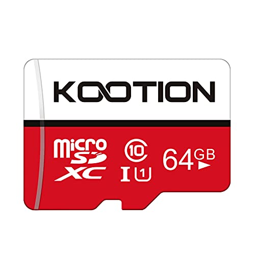 Kootion Micro SD Karte 64GB Class10 Speicherkarte, Bis zu 80 MB/s Lesegeschwindigkeit, MicroSDXC Card Memory Karte A1 U1 UHS-I MicroSD Karte für Kameras Handy Tablets Android von KOOTION