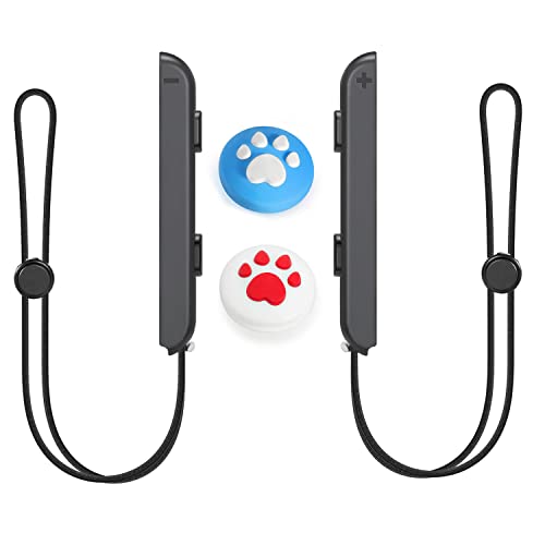Handgelenkschlaufe für Switch Joycon - 1 Paar Lanyard Aufsätze Ersatzteile Zubehör mit Joysticks Grip Caps für Joy Con Joy-Con Controller Handgelenkschlaufe für Switch Joycon - 1 Paar Lanyard Aufsätze Ersatzteile Zubehör mit Joysticks Grip Caps für Joy Con Joy-Con Controller von KOOWOD