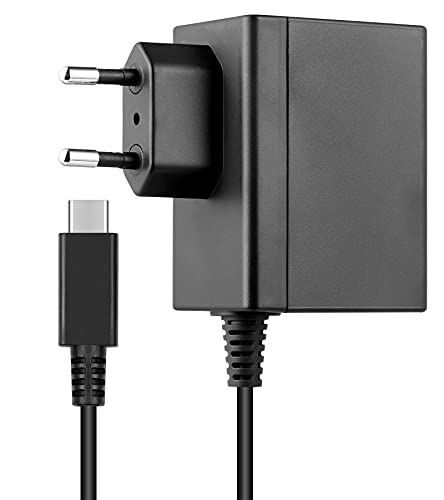 ladekabel für Nintendo Switch, Ladegerät für Nintendo Switch, Unterstützt TV-Modus/Handheld-Modus,15V/2.6A Schnelles Laden Netzteil für Nintendo Switch (schwarz) von KOPBTBOY