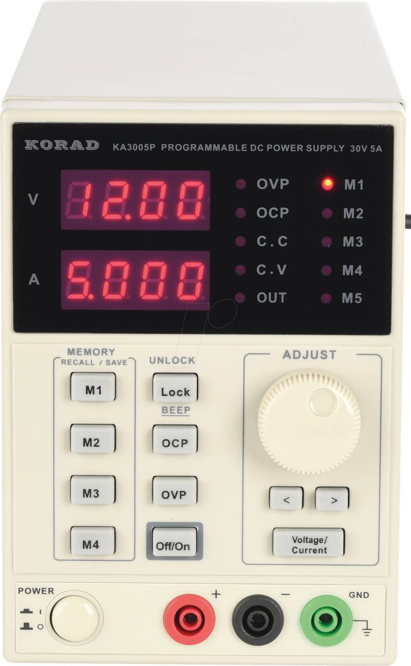 KA3005P - Labornetzgerät, 0 - 30 V, 0 - 5 A, stabilisiert, programmierbar von KORAD