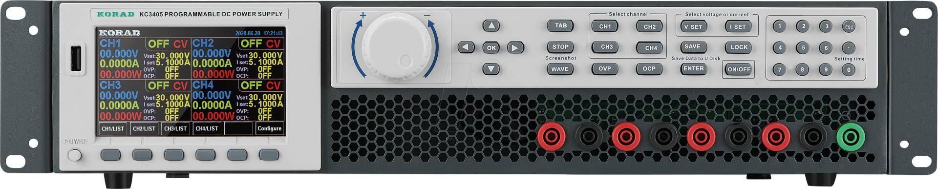 KC3405 - Labornetzgerät, 19'' Rack, 0 - 30 V, 0 - 5 A, 600 W KC3405 - Labornetzgerät, 19'' Rack, 0 - 30 V, 0 - 5 A, 600 W von KORAD