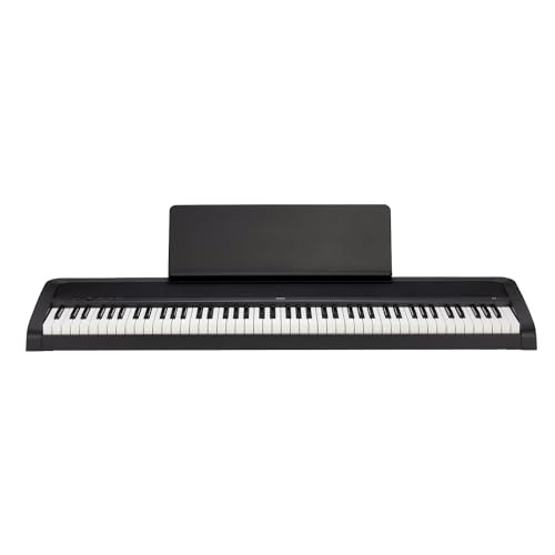 KORG B2 Digitalpiano, Keyboard, E-Piano (mit Notenpult, Dämpferpedal und Lernsoftware zum Üben zuhause), USB Midi/Audio-Anschlüsse, 88 Tasten, schwarz von KORG