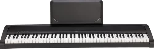 KORG B2N Digitalpiano, Keyboard, E-Piano, (mit leichtgängiger Tastatur, Notenpult, Dämpferpedal und Lernsoftware), USB Midi/Audio-Anschlüsse, schwarz von KORG