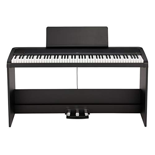 KORG B2SP Digitalpiano, Keyboard, E-Piano (mit Ständer, Notenpult, 3er Pedaleinheit und Lernsoftware zum Üben), USB Midi/Audio-Anschlüsse, schwarz von KORG