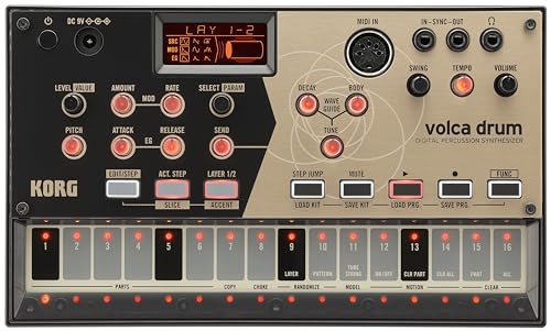 KORG volca drum Synthesizer, Digital Percussion Synth, Rhythm Machine, Analog Modeling, zum Erzeugen von Percussion- und Drum-Sounds von KORG