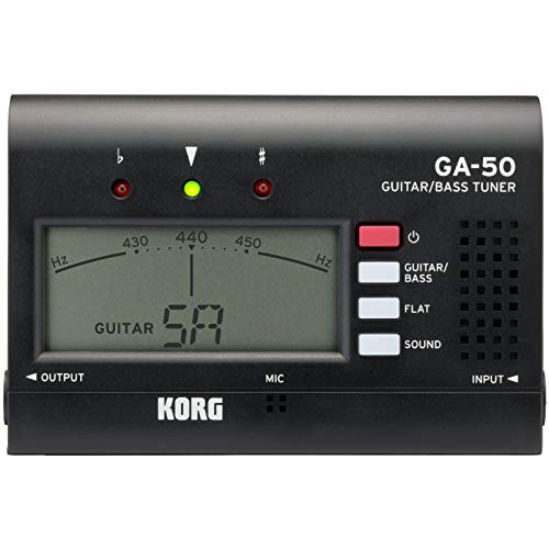 Korg GA-50 Gitarre & Bass Tuner (Stimmgerät speziell für Gitarristen und Bassisten für präzises Stimmen) Schwarz von KORG