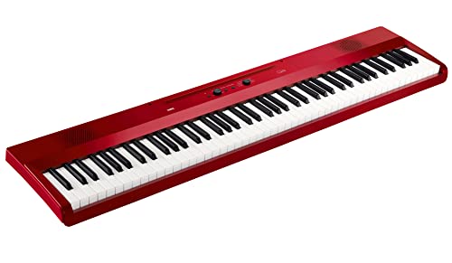 Korg – Liano L1 – Tragbares Digitalpiano mit Hochwertiger Soft-Touch-Tastatur – Metallisches Rot von KORG