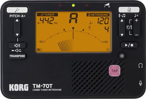 Korg TM70 Kombiniertes Metronom und chromatisches Stimmgerät – Schwarz von KORG