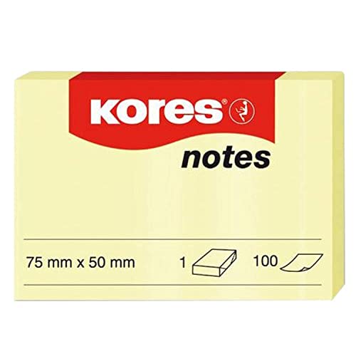 Kores N46057 Haftnotizen Notes, 75 x 50 mm, 100 Blatt, gelb von KORRES