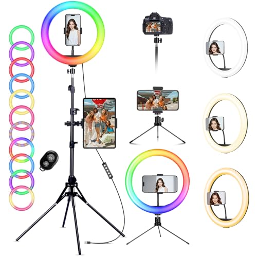 KOSCHEAL 18 Zoll Ringlicht mit Stativ Handy, 45cm/3000-6500K Tisch LED Ringlicht Kamera Handy Stativhalter mit Mikrofon und Soundkartenhalter für YouTube, Selfie, Makeup, Fotografie KOSCHEAL 18 Zoll Ringlicht mit Stativ Handy, 45cm/3000-6500K Tisch LED Ringlicht Kamera Handy Stativhalter mit Mikrofon und Soundkartenhalter für YouTube, Selfie, Makeup, Fotografie von KOSCHEAL