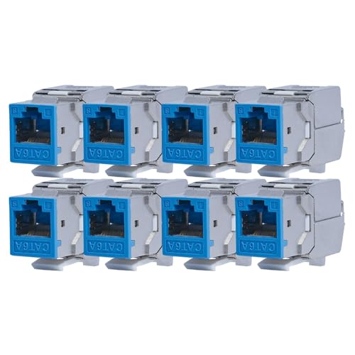 KOSCOM CONNECT Keystone Module CAT 6A RJ45 Buchse zum Einbau in Leerdosen oder Patchpanels (8, Blau) von KOSCOM CONNECT