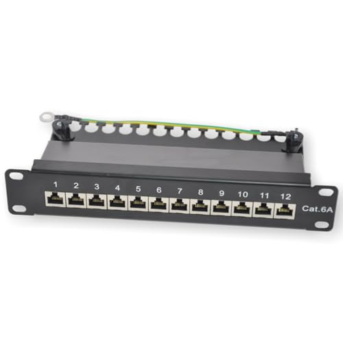 KOSCOM CONNECT Patchpanel 12-Port für 10 Zoll Schränke schwarz von KOSCOM CONNECT