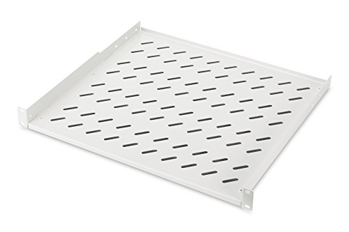 Koscom Connect Fachboden für Netzwerkschrank 19 Zoll I Server Rack Ablagefach 483 x 45 mm I 1 HE Einlegeboden zum Festeinbau I Perforiertes Lochblech I Traglast 25 kg (Grau, 400 mm) von KOSCOM CONNECT