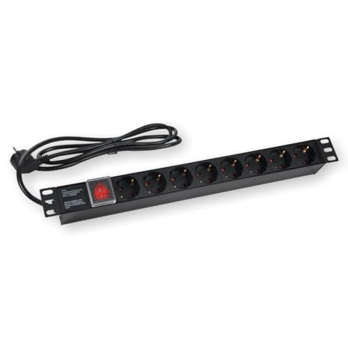 Koscom Steckdosenleiste 8-Fach mit beleuchtetem Sicherheitsschalter mit Sicherheitsabdeckung - 19 Zoll (483mm) von KOSCOM CONNECT