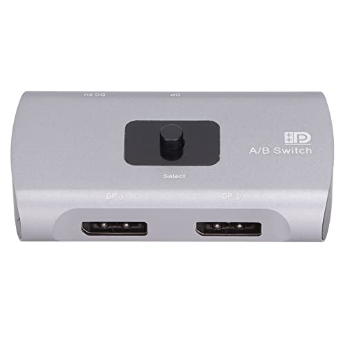 KOSDFOGE DP A/B Switch 3D Visual Effects DP1.2 Zwei-Wege-Switch-Konverter 4K 60Hz DC 5V Externe Stromversorgung Grau von KOSDFOGE