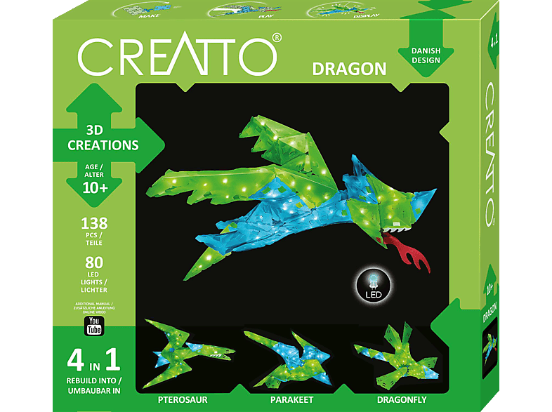 KOSMOS Creatto Drache / Dragon 3D Puzzle, Mehrfarbig von KOSMOS