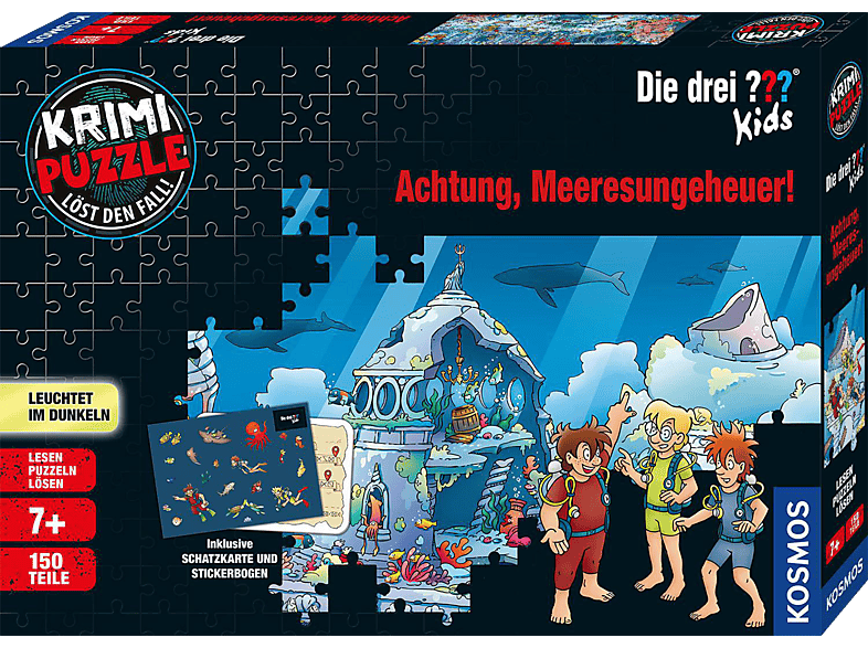 KOSMOS Krimi-Puzzle: Die drei ??? Kids - Achtung, Meeresungeheuer! Gesellschaftsspiel von KOSMOS