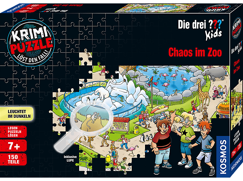 KOSMOS Krimipuzzle Die drei ??? Kids 150 Teile / Chaos im Zoo Spiel Mehrfarbig von KOSMOS