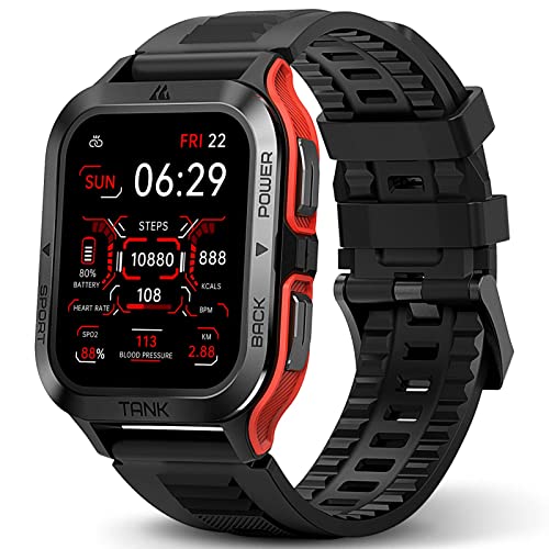 KOSPET Smartwatch mit Telefonfunktion, 1,85”Touchscreen 5ATM Wasserdicht Sportuhr mit Herzfrequenzmessung, SpO2, Smart Schlafmonitor, 70 Sportmodi, 60+Tage Akku Outdoor Fitnessuhr für Damen Herren von KOSPET