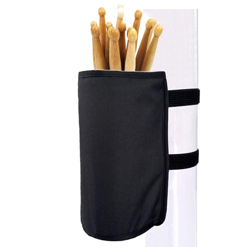 KOSTOO Drumstick Halter Drumsticks Nylon Halter Hohe Kapazität Tasche für Drumsticks Pinsel Schlägel mit zwei Klettbändern Befestigung am Schlagzeug & Notenständer von KOSTOO