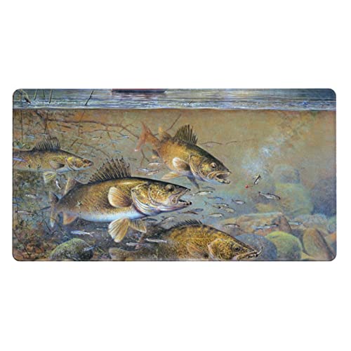 Mauspad mit Fischersee, 40,6 x 74,9 cm, rutschfeste Gummiunterseite, waschbare Mauspads für Laptops, Zuhause, Büro und Gaming-Computer Mauspad mit Fischersee, 40,6 x 74,9 cm, rutschfeste Gummiunterseite, waschbare Mauspads für Laptops, Zuhause, Büro und Gaming-Computer von KOUNNENA
