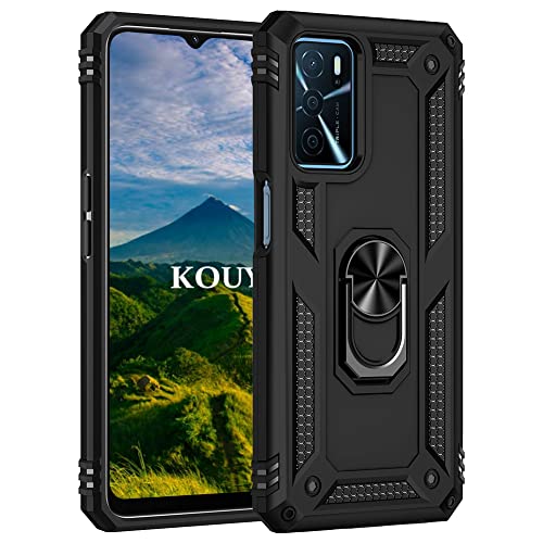 KOUYI Kompatibel mit OPPO A16/ A16S/ A54S Hülle, Handyhülle Cover TPU Magnetische Bumper Stoßdämpfung Schutzhülle Stoßfest Cover Case mit 360 Grad Drehbar Ringhalter für OPPO A16/ A16S/ A54S (Schwarz) KOUYI Kompatibel mit OPPO A16/ A16S/ A54S Hülle, Handyhülle Cover TPU Magnetische Bumper Stoßdämpfung Schutzhülle Stoßfest Cover Case mit 360 Grad Drehbar Ringhalter für OPPO A16/ A16S/ A54S (Schwarz) von KOUYI