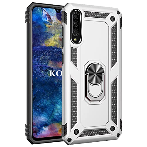 KOUYI Kompatibel mit Samsung Galaxy A90 5G Hülle, Handyhülle Cover TPU Magnetische Bumper Stoßdämpfung Schutzhülle mit 360 Grad Drehbar Ringhalter für Samsung Galaxy A90 5G (Silber) von KOUYI