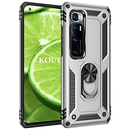 KOUYI Kompatibel mit Xiaomi Mi 10 Ultra Hülle, Handyhülle Cover TPU Magnetische Bumper Stoßdämpfung Schutzhülle Stoßfest Cover Case mit 360 Grad Drehbar Ringhalter für Xiaomi Mi 10 Ultra (Silber) KOUYI Kompatibel mit Xiaomi Mi 10 Ultra Hülle, Handyhülle Cover TPU Magnetische Bumper Stoßdämpfung Schutzhülle Stoßfest Cover Case mit 360 Grad Drehbar Ringhalter für Xiaomi Mi 10 Ultra (Silber) von KOUYI