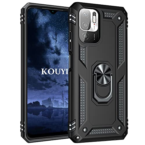 KOUYI Kompatibel mit Xiaomi Redmi Note 10 5G/Redmi Note 10T 5G/Xiaomi Poco M3 Pro 5G Hülle, Handyhülle Cover TPU Magnetische Bumper Stoßdämpfung Schutzhülle mit 360 Grad Drehbar Ringhalter (Schwarz) KOUYI Kompatibel mit Xiaomi Redmi Note 10 5G/Redmi Note 10T 5G/Xiaomi Poco M3 Pro 5G Hülle, Handyhülle Cover TPU Magnetische Bumper Stoßdämpfung Schutzhülle mit 360 Grad Drehbar Ringhalter (Schwarz) von KOUYI