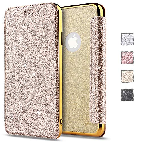 KOUYI Kompatibel mit iPhone 11 Pro Max Hülle, Glitter Shine Bling Slim PU Leather Folio Flip Handyhülle with Card Slot Schutzhülle Tasche für iPhone 11 Pro Max 6,5 Zoll (Gold) von KOUYI